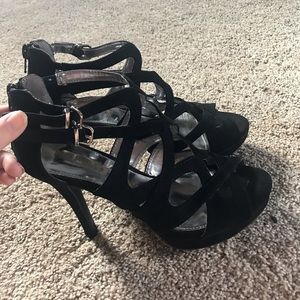 REPORT black caged heels